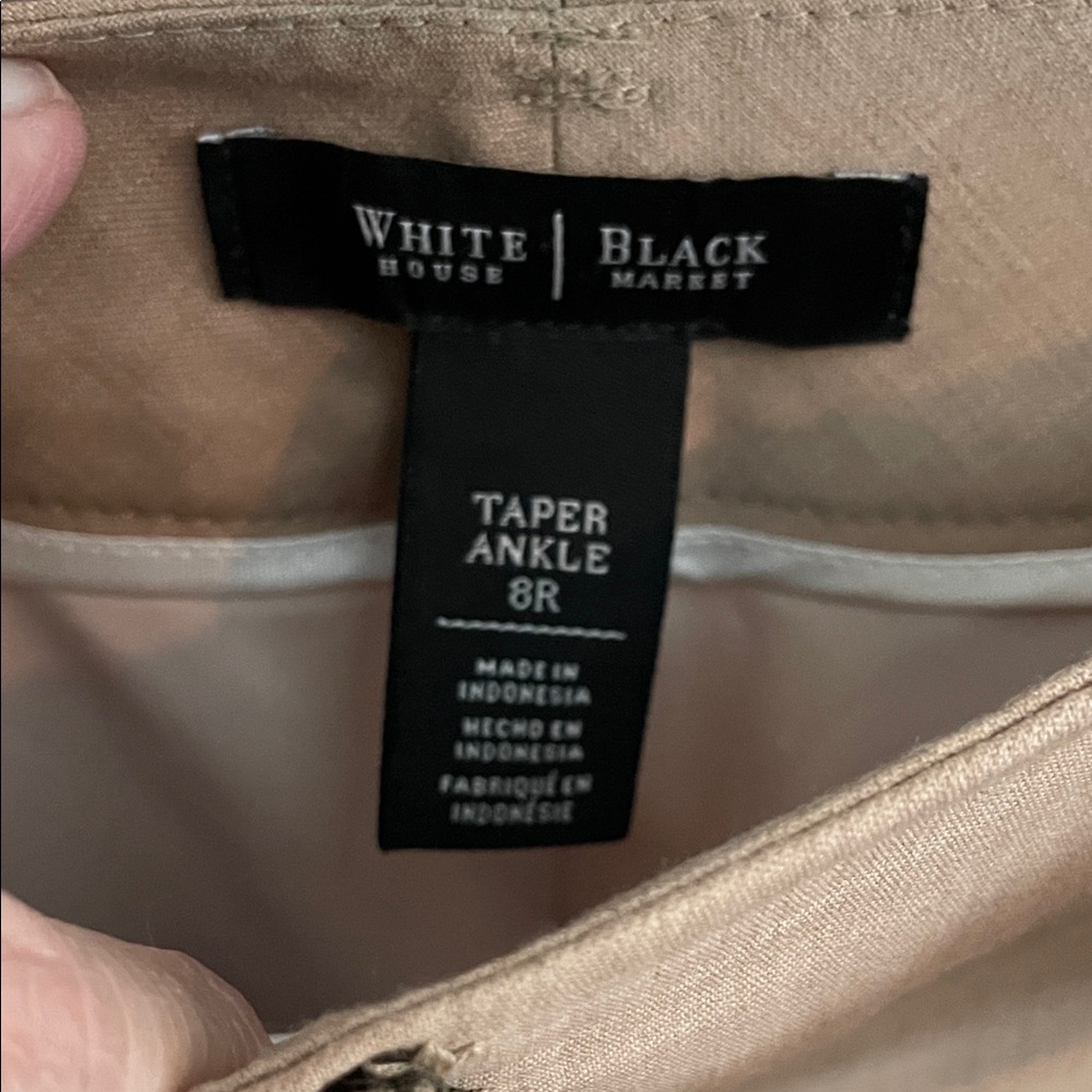 White House Black Market Tan Belted Trousers - Picture 3 of 5